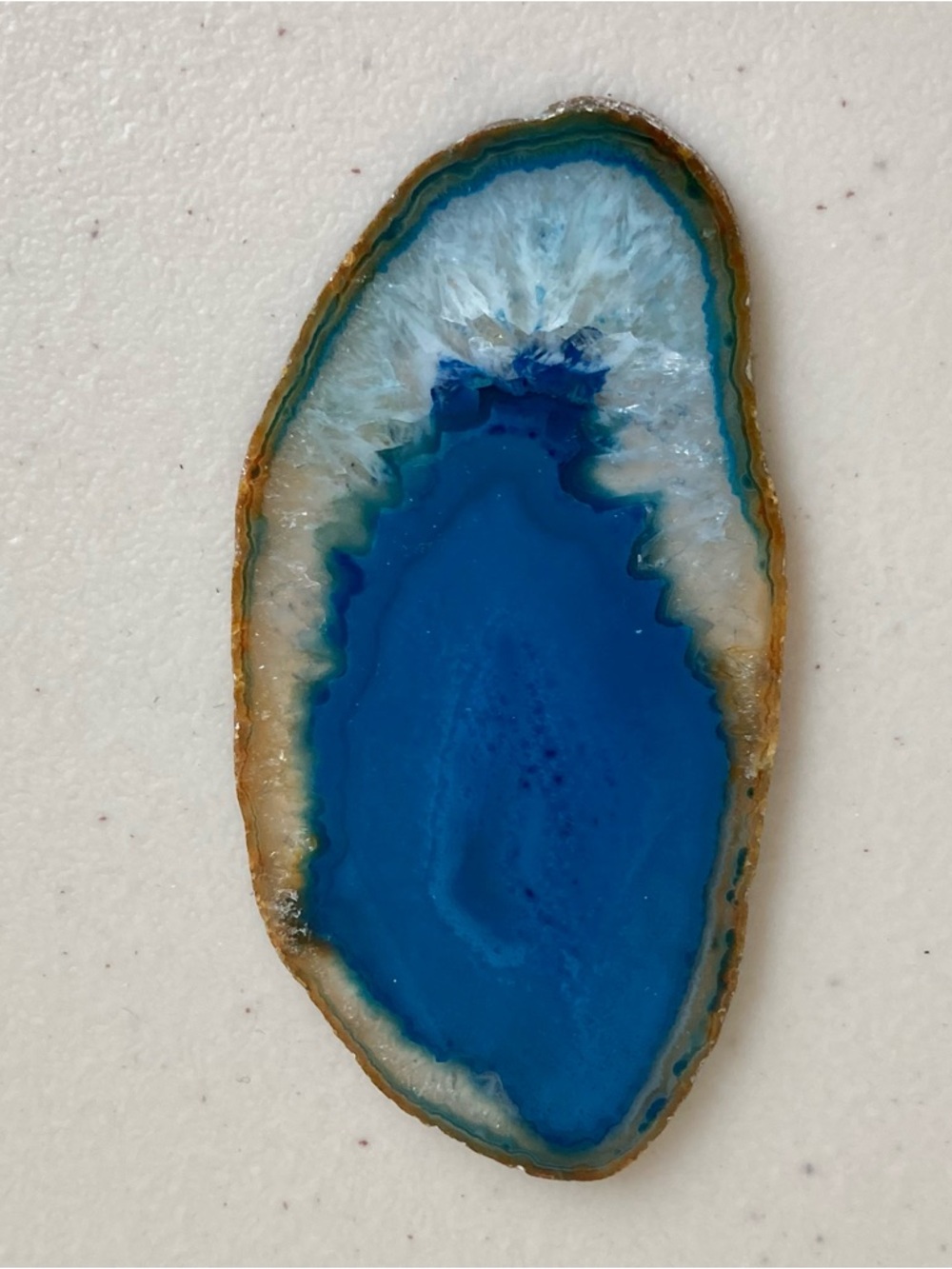 Blue Agate Slice - Natural Stone Decorative Accent